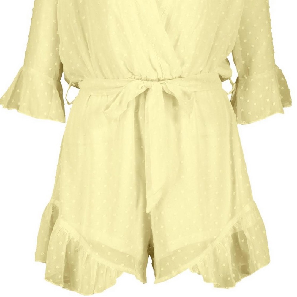 Tall Dobby Mesh Ruffle Romper - Picture 2 of 2